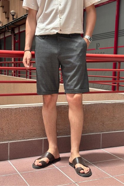 Men'S, Pocket Detail, Plaid Pattern, Old Money Culture Shorts-Bermuda 247