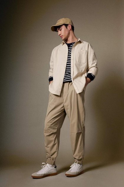 Jogger Gabardine Pants Regular Waist Lace-Up Pocket Elastic Leg B7493Ax24Sp