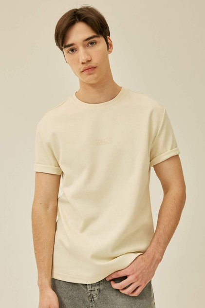 Regular Fit Crew Neck Printed Short Sleeve Heavy Fabric T-Shirt B4218Ax24Sp