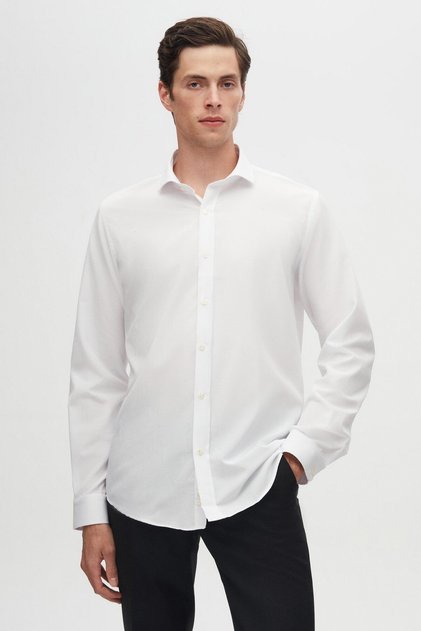 Ds Groom Slim Fit White Classic Tie Tie Long Sleeve Easy-Iron Shirt