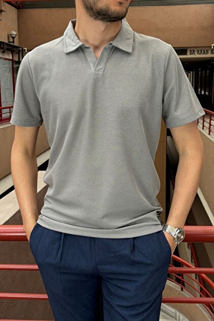 トップス Pedestal polo tee inpool Erkek, düğmesiz, standart-fit, Old money culture, polo yaka