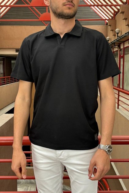 Men, No Button, Standard-Fit, Old Money Culture, Polo Collar T-Shirt 24Usept02