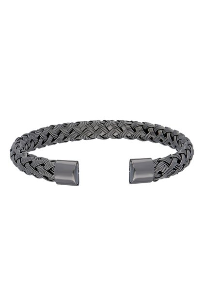Ice Black Knitted Handcuff Steel Men's Bracelet Ec53Sy