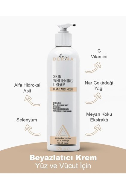 Glutatyonlu Aydınlatıcı Eşitleyici Cilt Beyazlatıcı Krem 125 ml (Yüz, Koltukaltı, Bikini Bölgesi)