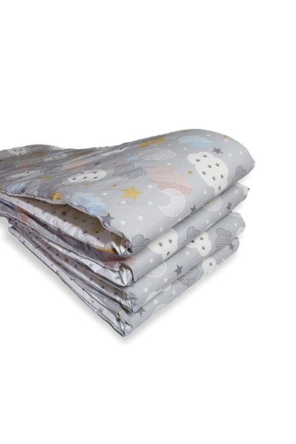 Baby Child Crib Edge Protection 50x90 Mother's Side (4 Pieces) Barrier Gray Moon Cloud