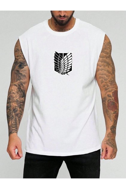 Titan Printed Sleeveless T-Shirt