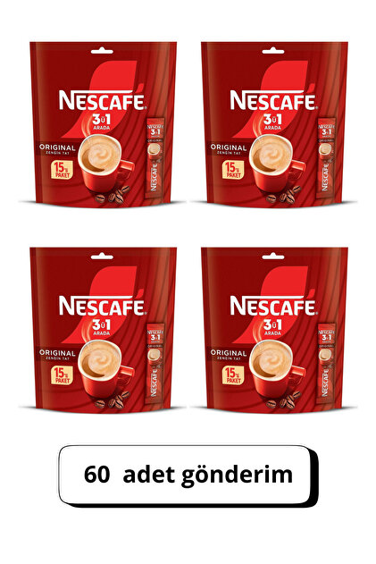 Nescafe 3'ü Bir Arada Original Çözünebilir Kahve 60 adet - Fiyatı