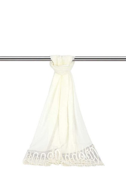 White Handcrafted Lace Angles Shawl