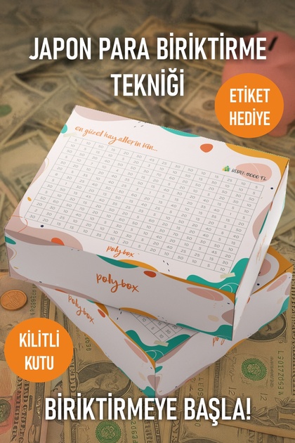Poly Box 5.000TL Kumbara Japon Tekniği Para Toplama Hedef Kutusu