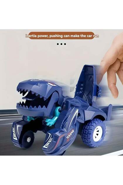 2pcs Collision-Activated Transforming Dinosaur Toy Car