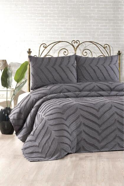 Dowry Land Sementina 3 Piece Double Pique Set Anthracite