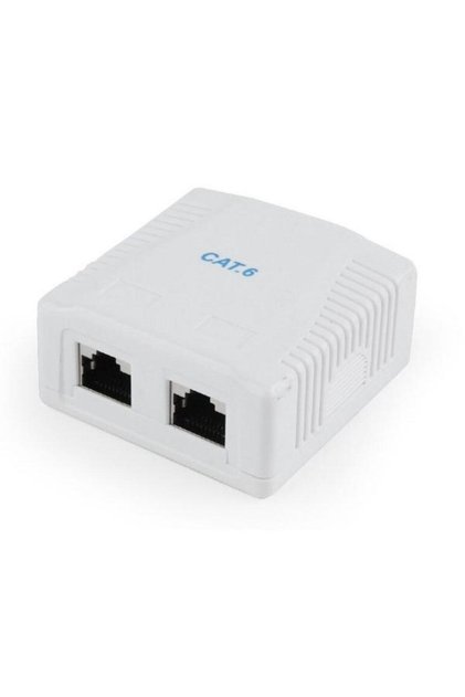 Priza RJ45 Cat6, pentru FTP, 2 x RJ45, include kit montare, Alb