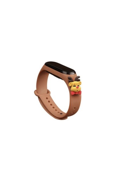 Curea fitness compatibila cu Xiaomi Mi Band 3 si Mi Band 4, material silicon, design Brown moose, Ma