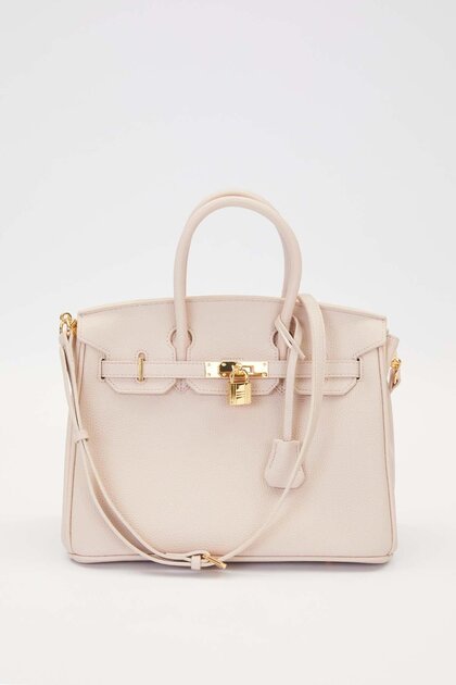Large Handbag with Mink Accessory Detail