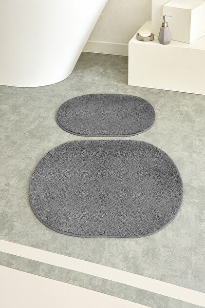 Shaggy Oval Large Size Non-Slip Base Washable 60X100 60X50 Set of 2 Bath Mat