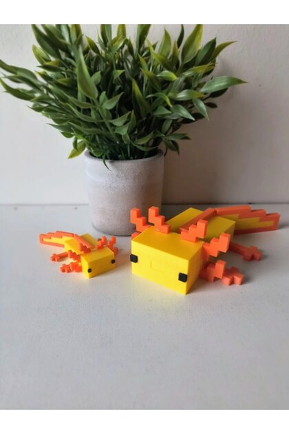 3D Mini Minecraft Axolotl