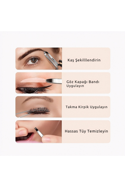 Sorendy Kai 2'li Cımbız Seti İnce Uç ve Kalın Uçlu Kaş ve Kıl Tüy