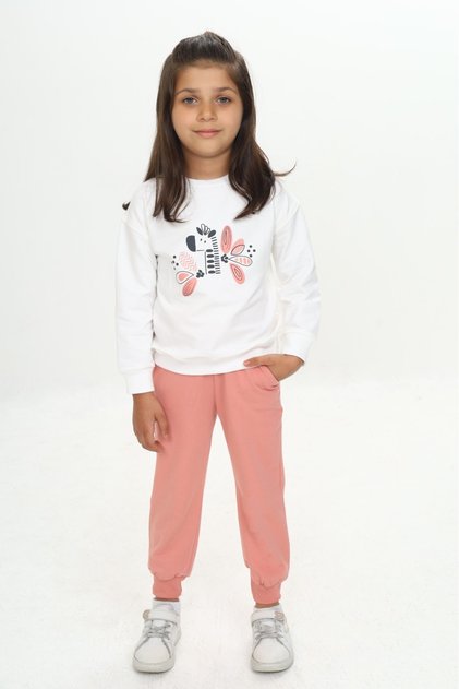 Girl's Giraffe Printed Tracksuit Set