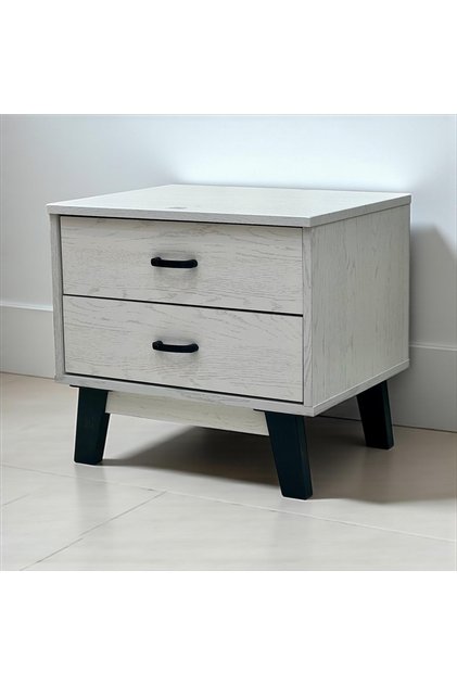 Modern wooden two-drawer side table