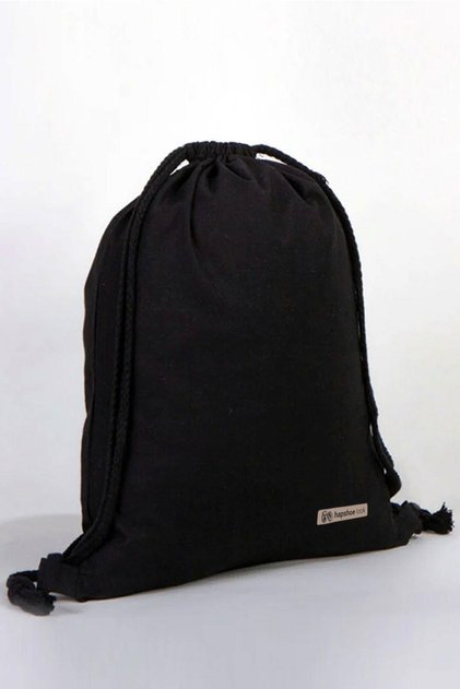 Look Black 35x40 cm Унисекс чанта за обувки от суров памук с шнур
