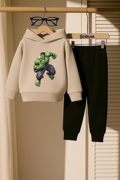 Hulk Printed 3 Thread Children's Tracksuit Set
