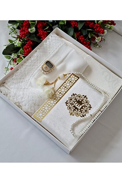 hira tasarım GELİN BOHÇA SETİ (İĞNE OYALI GÜPÜRLÜ NAMAZ ÖRTÜSÜ