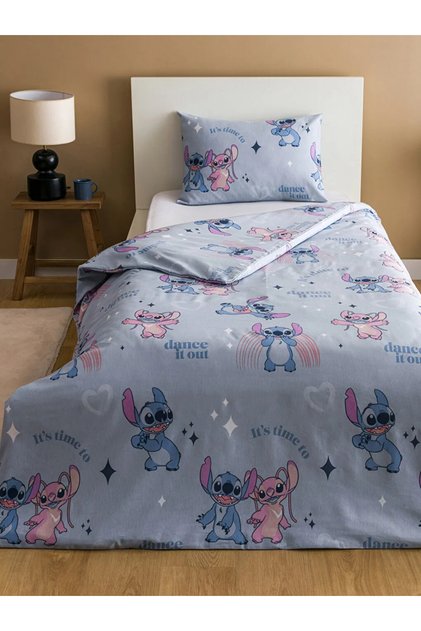 Lcw Home Blue Lilo and Stitch Printed Children's Duvet Cover Set