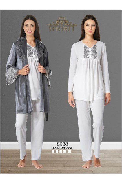 Maternity Maternity Velvet Dressing Gown Pajama Set
