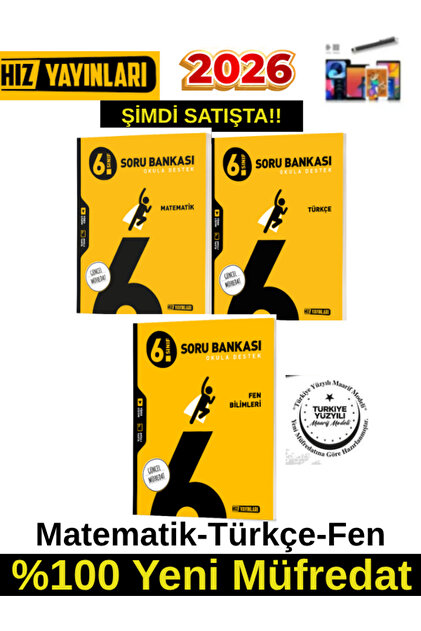 Hız Yayınları 2026 6.Sınıf Matematik-Türkçe-Fen %100 Yeni Marif