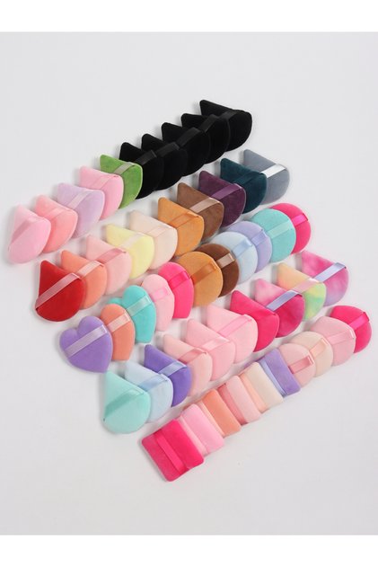 50 5-10-20-30-50-100 random cotton powder puff bags. Random colors and shapes. Made of ultra-soft ve