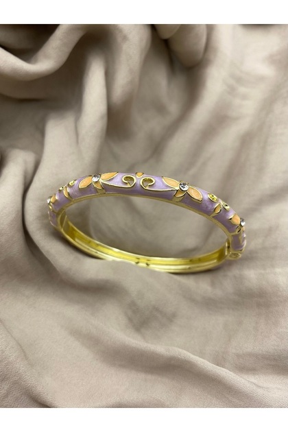 Colorful Enamel Floral Pattern Cuff Bracelet