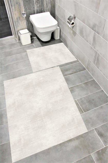 Water Resistant Digital Printed Bath Mat Set with Non-Slip Base