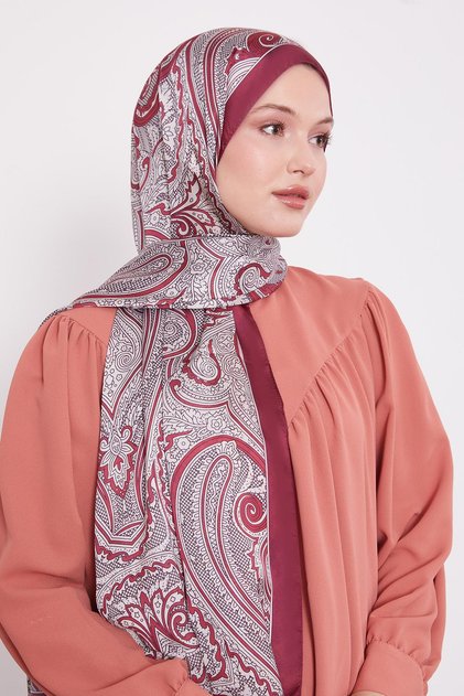 Cherry Spiral Indian Silk Shawl