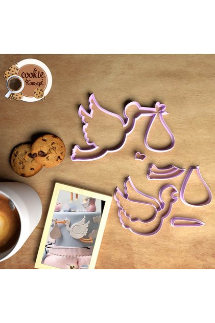 Baby Shower Kalıp Seti Leylek – Kurabiye, Hamur ve Kil Uyumlu