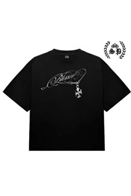 THE RULE Unisex Chrome Hearts Baskılı Oversize %100 Pamuk Geniş