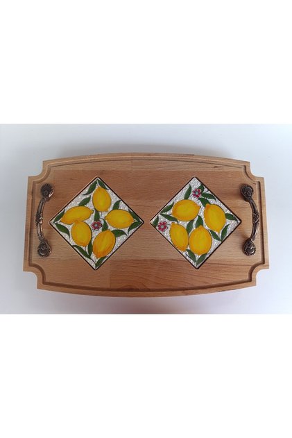 Handmade Tiled Wooden Tea Coffee Presentation Tray