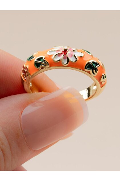 Bellarosa Enamel Adjustable Flower Ring