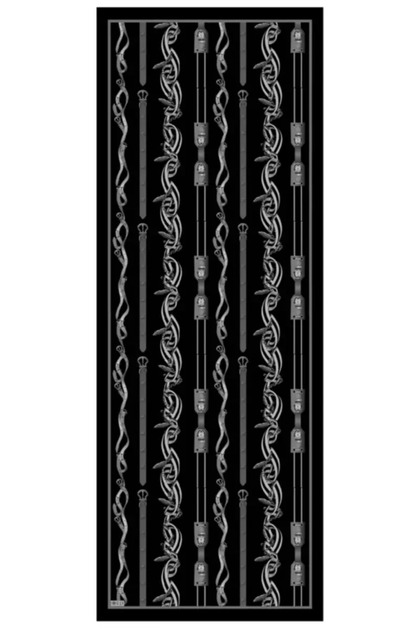 Sunrise Baroque Pattern Shawl - Black