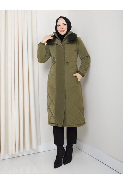 Manta pentru femei, cu guler complet captusat cu blană, pentru tineri, sport, NOVA, din material textil, 0190
