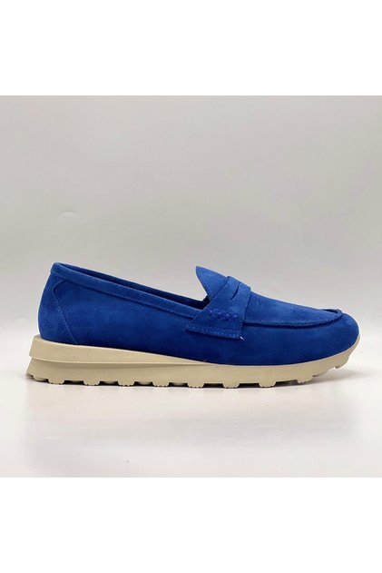Carle Bright Blue Genuine Suede Leather Loafer – 3 cm Thermolight Sole