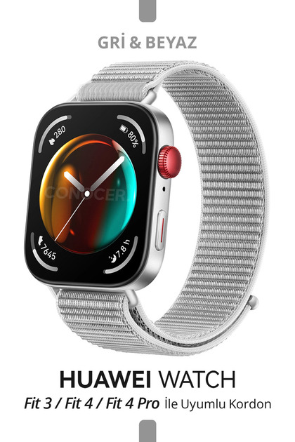 Huawei Watch Fit 3 / Fit 4 / Fit 4 Pro / Fit 5 / Fit 5 Pro Uyumlu Premium Hasır Örgü Dokuma Cırt Cırtlı Spor Kordon