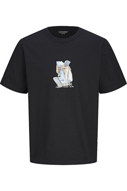 JACK & JONES Brooklyn Gfx T-shirt - 12262506-Μαύρο
