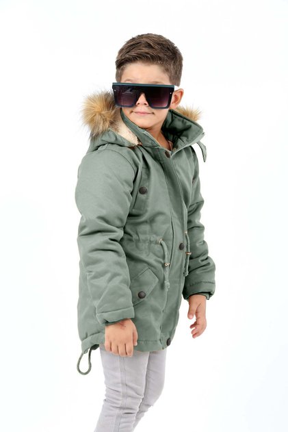 Boy's Fur Coated Winter Machine Washable down Coat