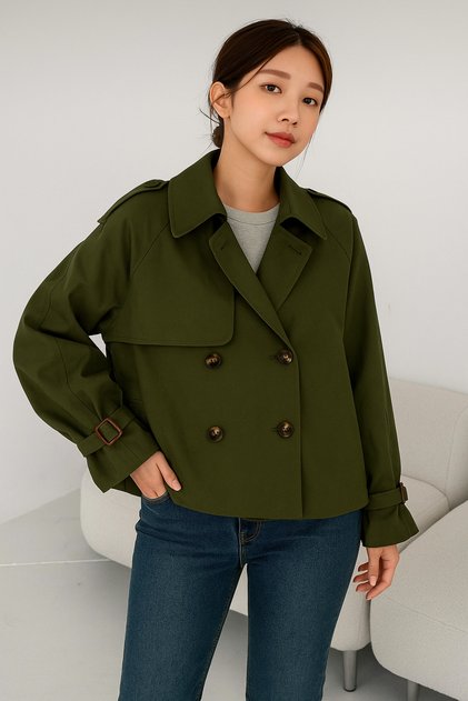 Biker Style Short Trench Coat