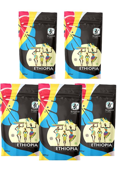 Ethiopian Regional Blend Coffee Set 5X200G (Core or Milled Can Be Selected)