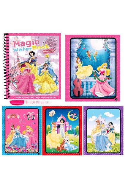 Bandai 4 Disney Cartoon Frozen Water Painting Drawing Toys Set Graffiti Minnie Mouse Elsa Princess W
