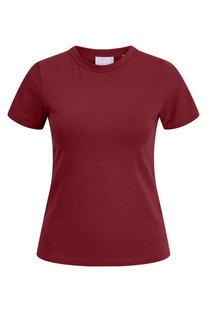 Tricou basic cu guler rotund din bumbac stretch pentru femei - Gigi