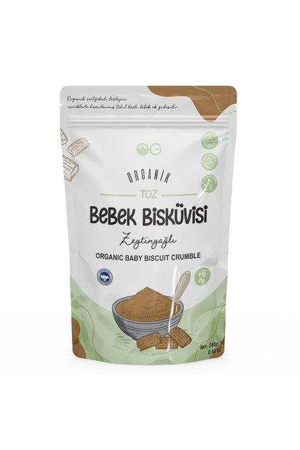 Organik Toz Bebek Bisküvisi 240 Gr +6 Ay.