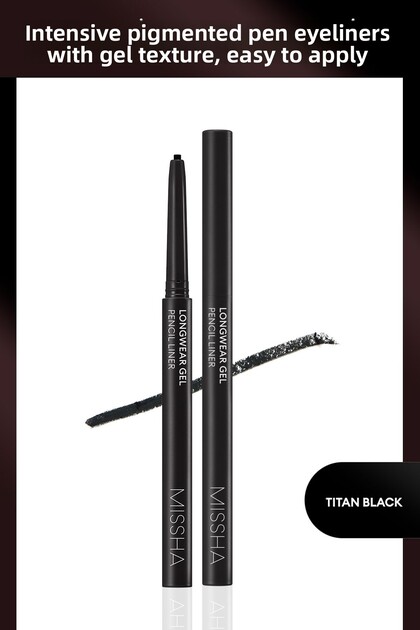 Gel Texture Pencil Eyeliner Longwear Gel Pencil Liner with Smooth Application (Titan Black)