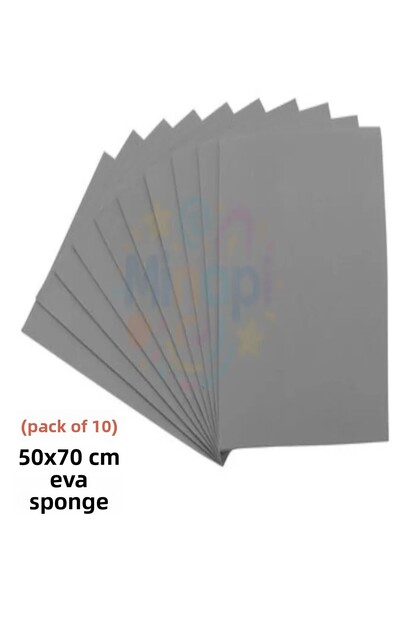Gray Colored Eva Sponge 50X70 cm 10 Pack 1.5 mm